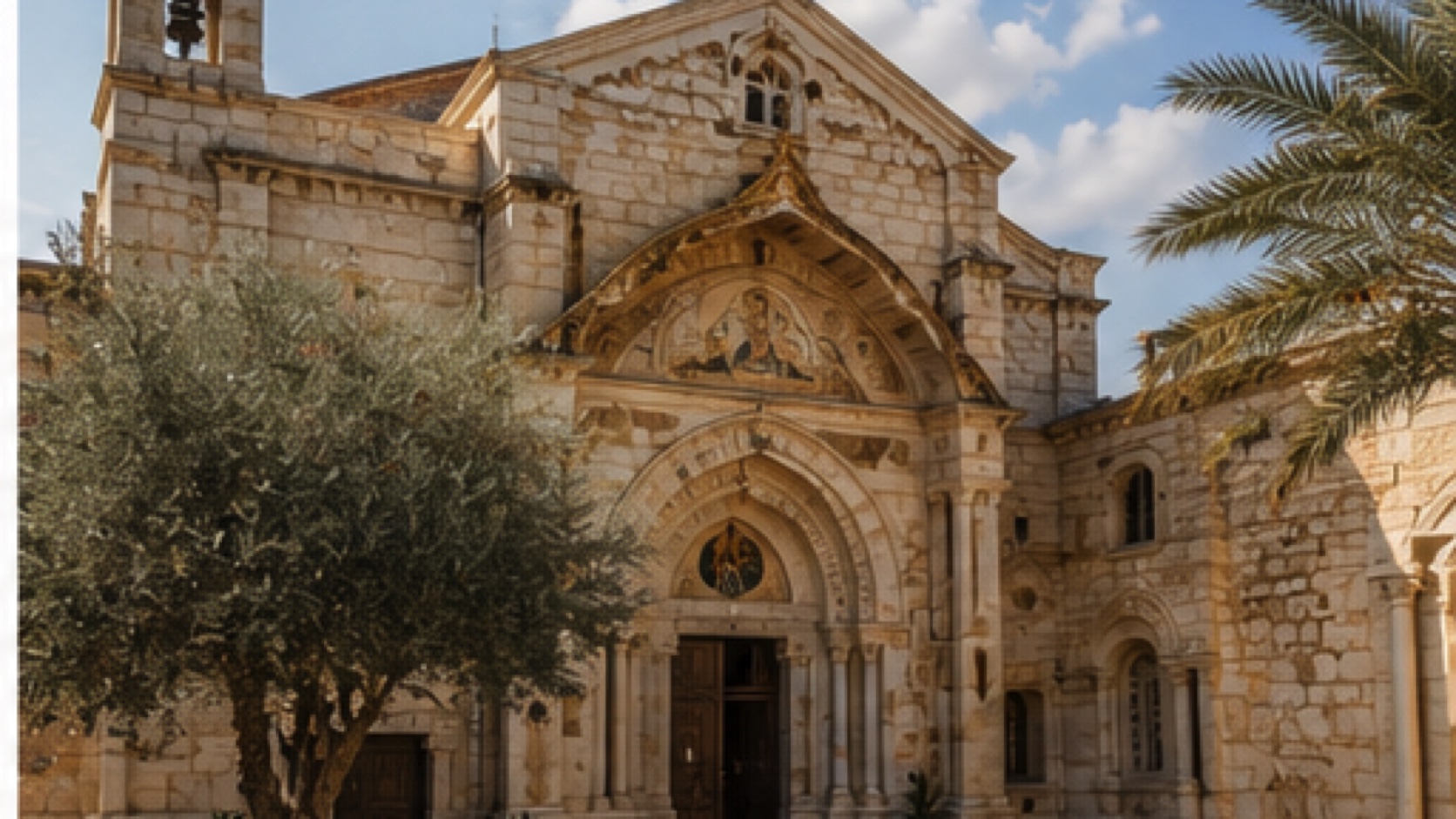 Historic church courtyard in Bethlehem