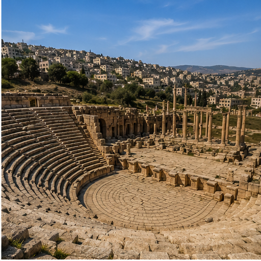South Theater in Jerash ancient Roman city